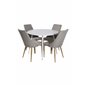 Plaza Round Table 100 cm - White top / White Legs, Leone Dining Chair - Light Grey / Oak_4