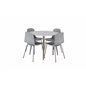 Plaza Round Dining Table - ø 100cm - White / Oak, Arctic Dining Chair - Grey Legs - Grey Plastic_4