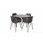 Plaza Round Dining Table - ø 100cm - Black / Oak, Comfort Plastic Dining Chair - Black Legs -Black Plastic_4