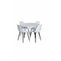 Plaza Round Table 100 cm - White top / White Legs, Polar Plastic Dining Chair - Black Legs / White Plastic_4