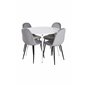 Plaza Round Table 100 cm - White top / White Legs, Polar Dining Chair - Black legs / Light Grey Velvet (ersätter 19902-885)_4