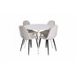 Plaza Round Table 100 cm - White top / White Legs, Polar Dining Chair- Black legs / Beige Velvet (ersätter 19902-880)_4