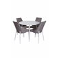 Plaza Round Table 100 cm - White top / White Legs, Leone 2,0 Dining Chair - Grey / White_4