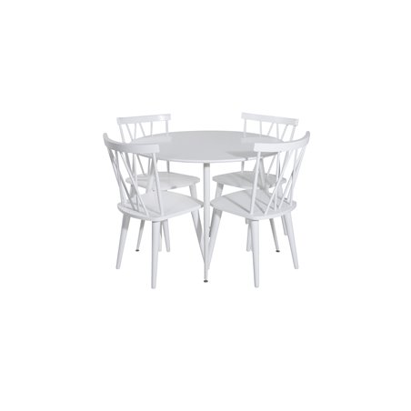 Plaza Round Table 100 cm - White top / White Legs, Mariannelund Windsor Chair - White_4