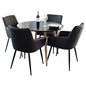 Plaza Round Dining Table - ø 100cm - Black / Oak, Comfort Dining Chair - Black / Black_4