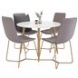 Plaza Round Dining Table - ø 100cm - White / Oak, X-Dining Chair - Grey / Oak_4