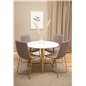 Plaza Round Dining Table - ø 100cm - White / Oak, X-Dining Chair - Grey / Oak_4