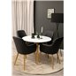 Plaza Round Dining Table - ø 100cm - White / Oak, Comfort Dining Chair - Black / Oak_4