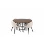 Copenhagen - Dining Table round - Brown / Black, Velvet Dining Chair Corduroy - Beige / Black_4