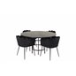 Copenhagen - Dining Table round - Black / Black, Limhamn - Chair - Black Velvet_4