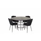 Copenhagen - Dining Table round - Black / Black, Limhamn Light - Chair - Black Velvet_4