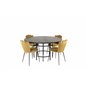 Copenhagen - Dining Table round - Black / Black, Limhamn Light - Chair - Gold Velvet_4