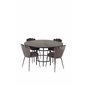 Copenhagen - Dining Table round - Black / Black, Limhamn Light - Chair - Grey Velvet_4