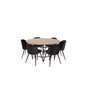 Copenhagen - Dining Table round - Brown / Black, Velvet Dining Chair - Black / Black_6