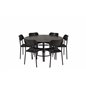 Copenhagen - Dining Table round - Black / Black, Polly Dining Chair - Nature / Black_6