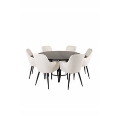 Copenhagen - Dining Table round - Black / Black, Comfort Dining Chair - Beige / Black_6