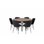 Copenhagen - Dining Table round - Brown / Black, Limhamn Light - Chair - Black Velvet_6