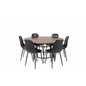 Copenhagen - Dining Table round - Brown / Black, Polar Dining Chair - Black / Black_6