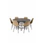 Copenhagen - Dining Table round - Black / Black, Bali dining chair - Nature / Black_6