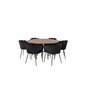 Copenhagen - Dining Table round - Brown / Black, Limhamn - Chair - Black Velvet_6