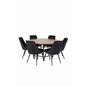 Copenhagen - Dining Table round - Brown / Black, Velvet Deluxe Dining Chair - Black / Black_6