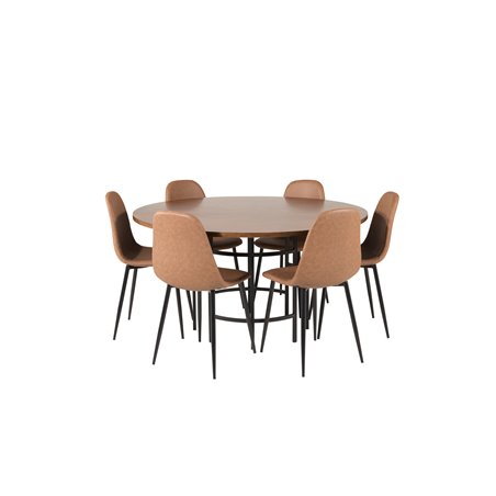 Copenhagen - Dining Table round - Brown / Black, Polar Dining Chair - Brown / Black _6