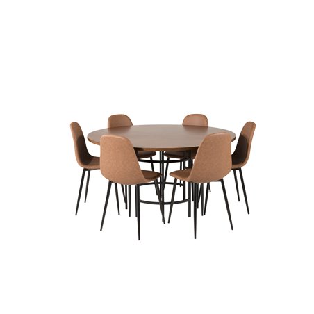 Copenhagen - Dining Table round - Brown / Black, Polar Dining Chair - Brown / Black _6