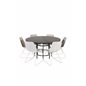 Copenhagen - Dining Table round - Black / Black, Cirebon Dining Chair - White Wash_6