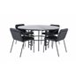 Copenhagen - Dining Table round - Black / Black+Tvist Chair - Black / Black PU_4