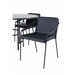 Copenhagen - Dining Table round - Black / Black+Tvist Chair - Black / Black PU_4