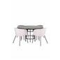 Copenhagen - Dining Table round - Black / Black+Berit Chair - Black / Light Grey Velvet_4