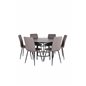 Copenhagen - Dining Table round - Black / Black+Windu Lyx Chair - Black / Grey Micro Fibre_6