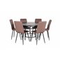 Copenhagen - Dining Table round - Black / Black+Windu Lyx Chair - Black / Brown Micro Fibre_6