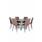 Copenhagen - Dining Table round - Black / Black+Windu Lyx Chair - Black / Brown Micro Fibre_6