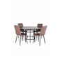 Copenhagen - Dining Table round - Black / Black+Windu Lyx Chair - Black / Brown Micro Fibre_4