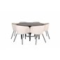 Copenhagen - Dining Table round - Black / Black+Berit Chair - Black / Beige Velvet_6