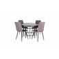 Copenhagen - Dining Table round - Black / Black+Windu Lyx Chair - Black / Grey Micro Fibre_4