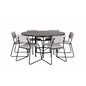 Copenhagen - Dining Table round - Black / Black+Kenth Chair - Black / Light Grey Velvet_6