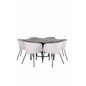 Copenhagen - Dining Table round - Black / Black+Berit Chair - Black / Light Grey Velvet_6