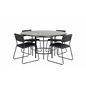 Copenhagen - Dining Table round - Black / Black+Kenth Chair - Black / Black PU_4