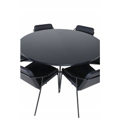 Copenhagen - Dining Table round - Black / Black+Tvist Chair - Black / Black PU_6