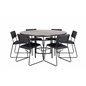 Copenhagen - Dining Table round - Black / Black+Kenth Chair - Black / Black PU_6