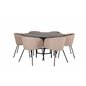 Copenhagen - Dining Table round - Black / Black+Berit Chair - Black / Beige Fabric (Polyester linen )_6