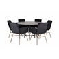 Copenhagen - Dining Table round - Black / Black+Pippi Chair - Distressed Copper / Black Velvet_6