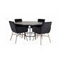 Copenhagen - Dining Table round - Black / Black+Pippi Chair - Distressed Copper / Black Velvet_4