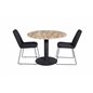 Cirebon Round Table - 100cm - Black, Muce  Dining Chair - Black Legs - Black Fabric_2