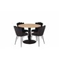 Cirebon Round Table - 100cm - Black, Limhamn Light - Chair - Black Velvet_4