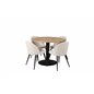 Cirebon Round Table - 100cm - Black, Velvet Dining Chair Corduroy - Beige / Black_4