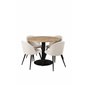 Cirebon Round Table - 100cm - Black, Velvet Dining Chair Corduroy - Beige / Black_4