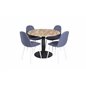 Cirebon Round Table - 100cm - Black, Polar Dining Chair - White Legs - Blue Fabric_4